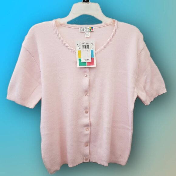 Claudia Barnes, woman's short sleeve Cardigan RN 47569, Blush color, Size M - Picture 11 of 11